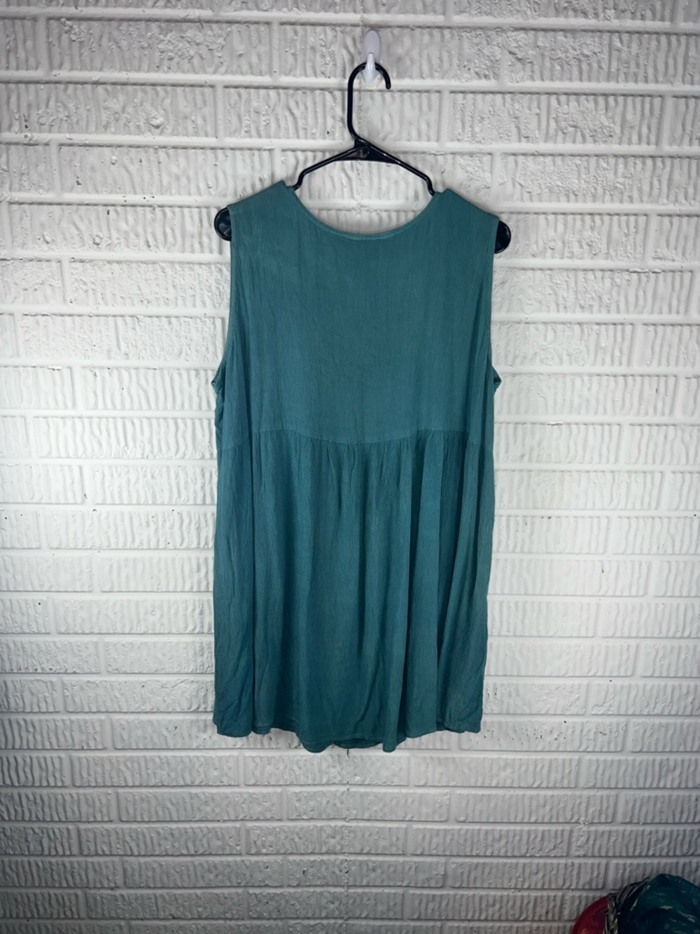 Stillwater Supply Sleeveless Button-Front Teal Tunic Dress - Picture 2 of 4